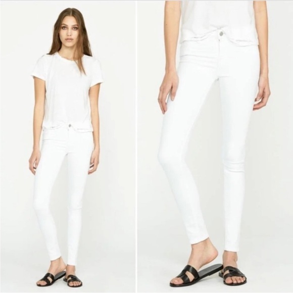 Hudson Jeans Denim - Hudson Jeans White Krista Skinny Ankle Raw Hem Jeans Sz 27
